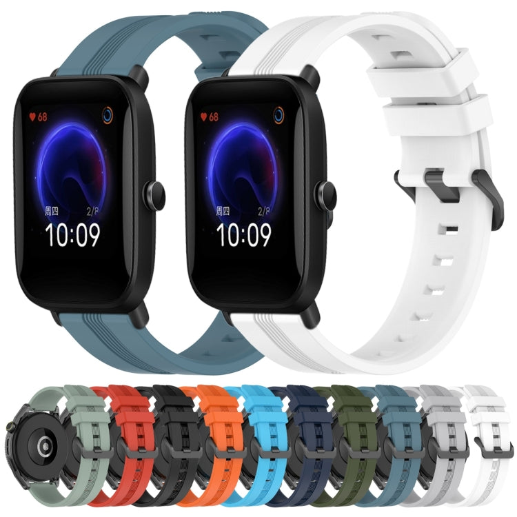 Cinturino in silicone a strisce concave da 20 mm, For Amazfit Pop