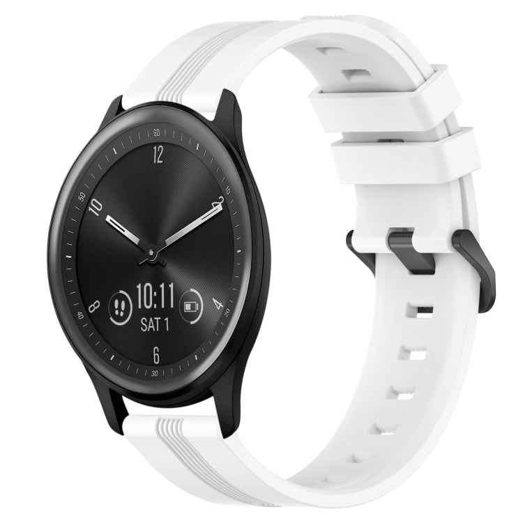 Cinturino in silicone a strisce concave da 20 mm, For Garmin Vivomove Sport, For Garmin Venu 2 Plus