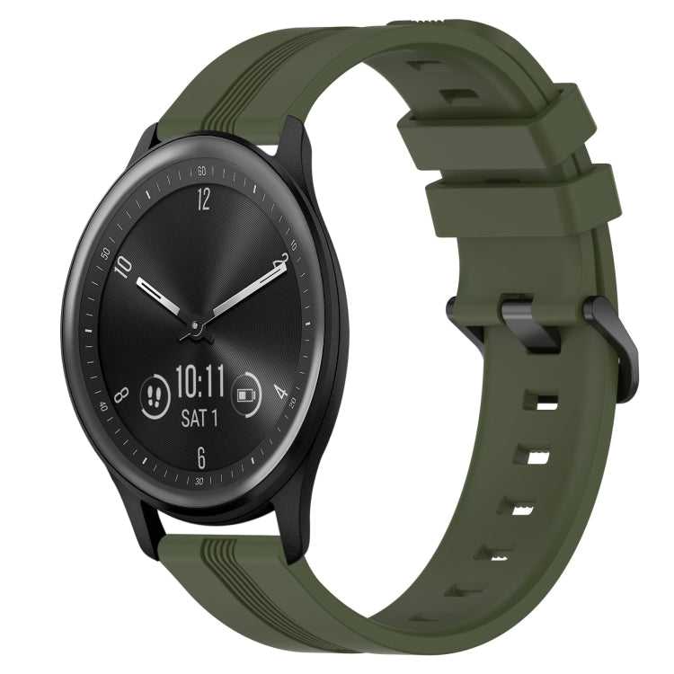 Cinturino in silicone a strisce concave da 20 mm, For Garmin Vivomove Sport, For Garmin Venu 2 Plus