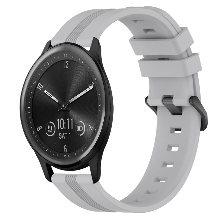 Cinturino in silicone a strisce concave da 20 mm, For Garmin Vivomove Sport, For Garmin Venu 2 Plus