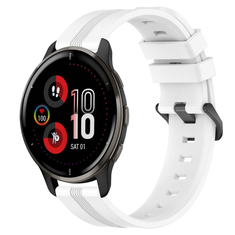 Cinturino in silicone a strisce concave da 20 mm, For Garmin Vivomove Sport, For Garmin Venu 2 Plus