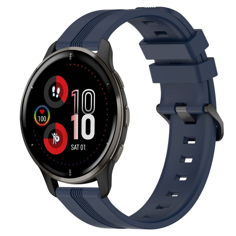 Cinturino in silicone a strisce concave da 20 mm, For Garmin Vivomove Sport, For Garmin Venu 2 Plus