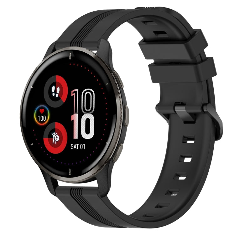 Cinturino in silicone a strisce concave da 20 mm, For Garmin Vivomove Sport, For Garmin Venu 2 Plus