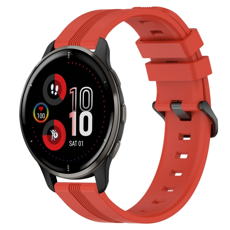 Cinturino in silicone a strisce concave da 20 mm, For Garmin Vivomove Sport, For Garmin Venu 2 Plus
