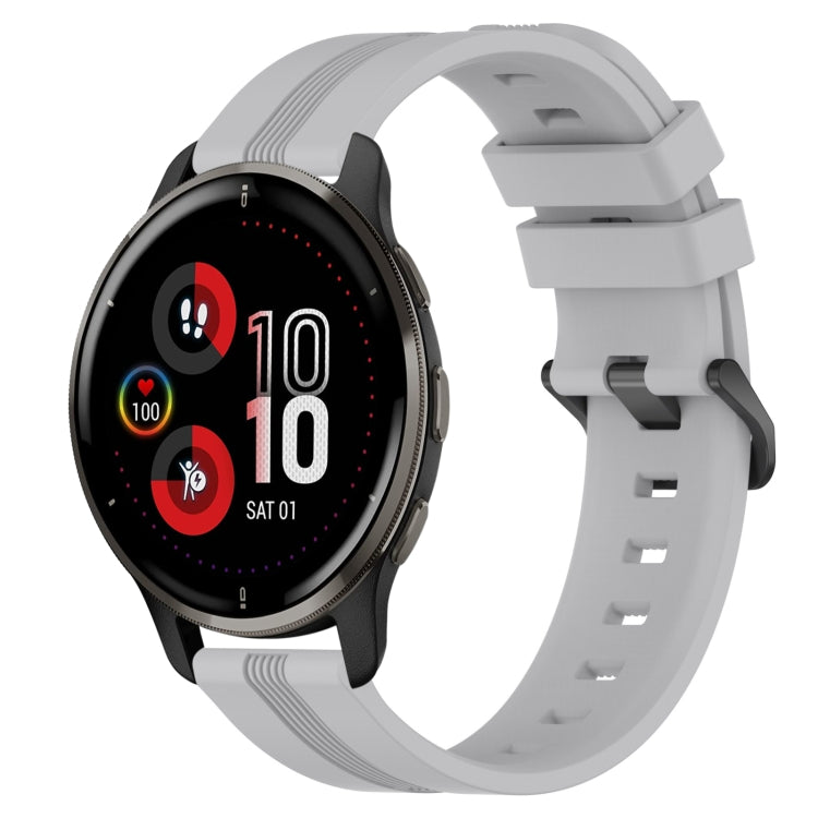 Cinturino in silicone a strisce concave da 20 mm, For Garmin Vivomove Sport, For Garmin Venu 2 Plus