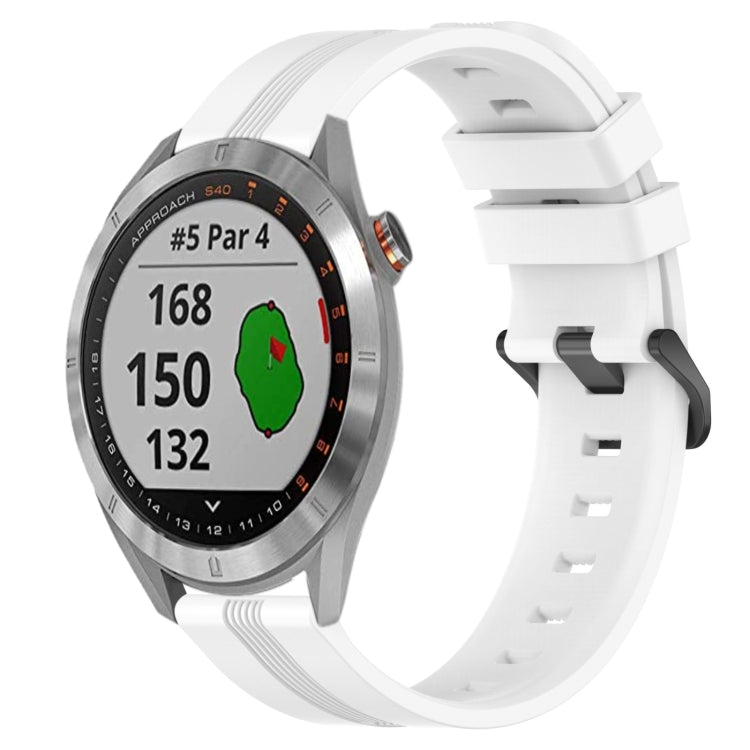 Cinturino in silicone a strisce concave da 20 mm, For Garmin Approach S40, For Garmin Forerunner 158