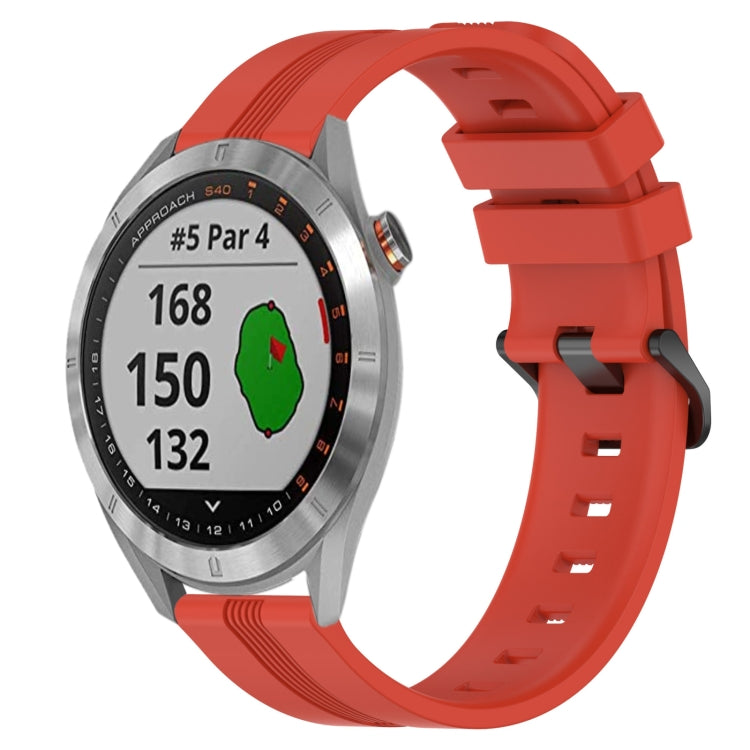 Cinturino in silicone a strisce concave da 20 mm, For Garmin Approach S40, For Garmin Forerunner 158