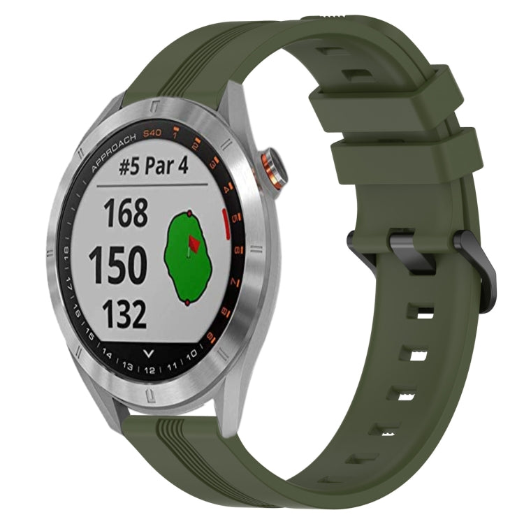 Cinturino in silicone a strisce concave da 20 mm, For Garmin Approach S40, For Garmin Forerunner 158
