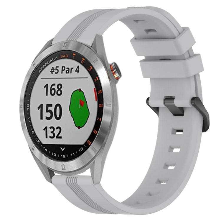 Cinturino in silicone a strisce concave da 20 mm, For Garmin Approach S40, For Garmin Forerunner 158