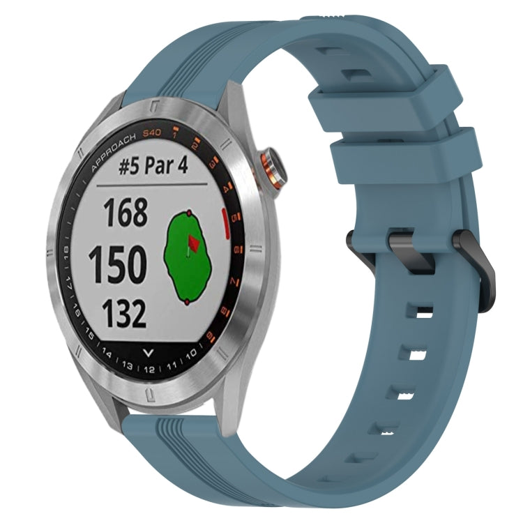 Cinturino in silicone a strisce concave da 20 mm, For Garmin Approach S40, For Garmin Forerunner 158