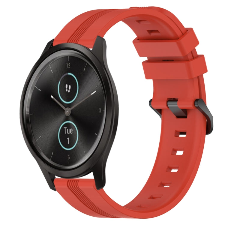 Cinturino in silicone a strisce concave da 20 mm, For Garmin Garminmove Style, For Garmin Forerunner 645 Music