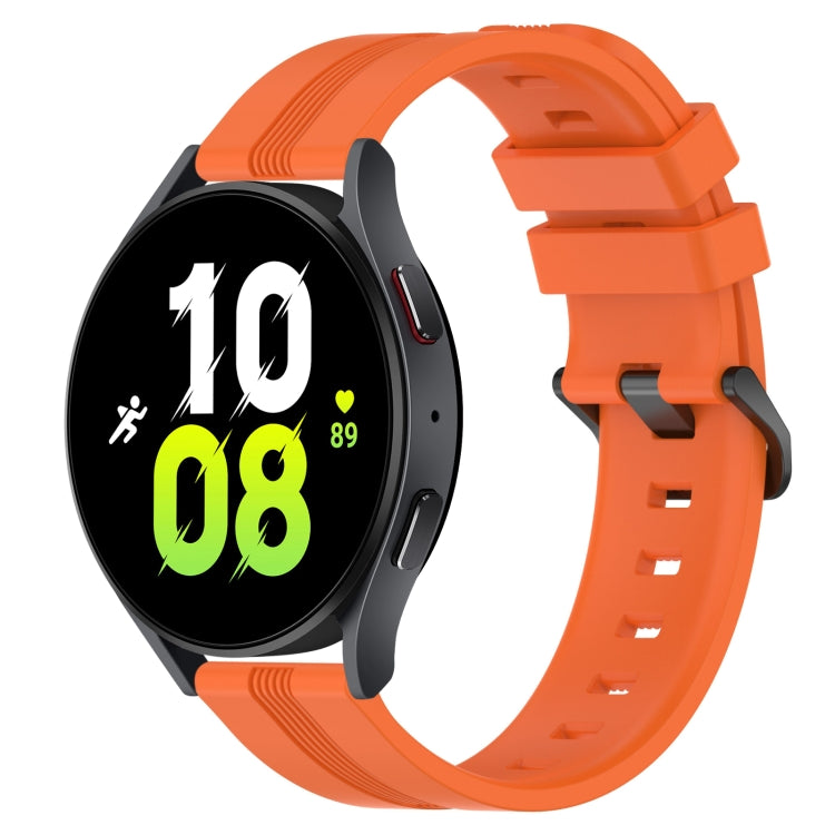 Cinturino in silicone a strisce concave da 20 mm, For Samsung Galaxy Watch 6 Classic 47mm, For Samsung Galaxy Watch5 44mm