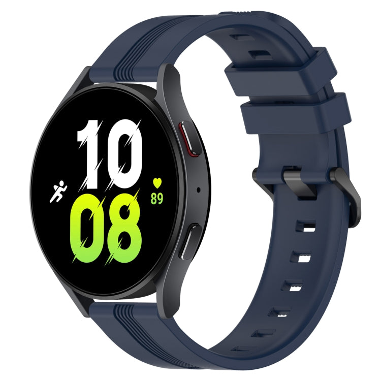 Cinturino in silicone a strisce concave da 20 mm, For Samsung Galaxy Watch 6 Classic 47mm, For Samsung Galaxy Watch5 44mm