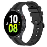Cinturino in silicone a strisce concave da 20 mm, For Samsung Galaxy Watch 6 Classic 47mm, For Samsung Galaxy Watch5 44mm