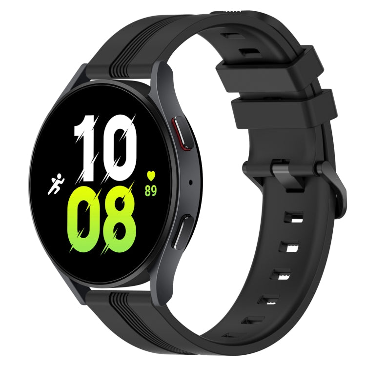 Cinturino in silicone a strisce concave da 20 mm, For Samsung Galaxy Watch 6 Classic 47mm, For Samsung Galaxy Watch5 44mm