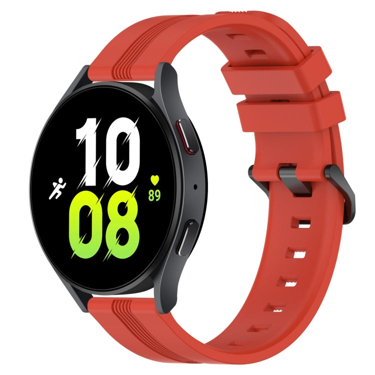 Cinturino in silicone a strisce concave da 20 mm, For Samsung Galaxy Watch 6 Classic 47mm, For Samsung Galaxy Watch5 44mm