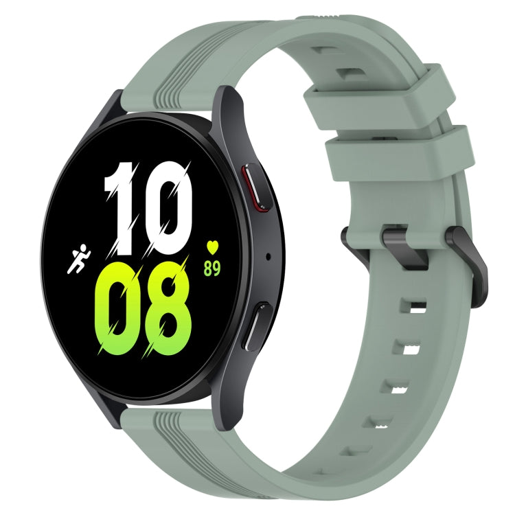 Cinturino in silicone a strisce concave da 20 mm, For Samsung Galaxy Watch 6 Classic 47mm, For Samsung Galaxy Watch5 44mm