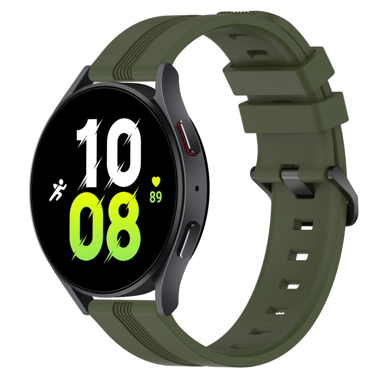 Cinturino in silicone a strisce concave da 20 mm, For Samsung Galaxy Watch 6 Classic 47mm, For Samsung Galaxy Watch5 44mm