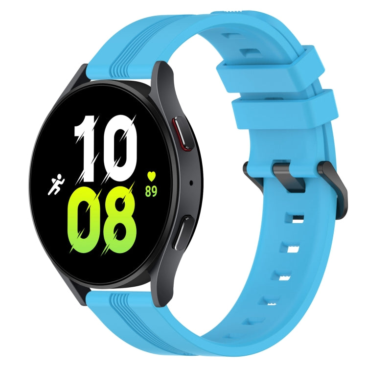 Cinturino in silicone a strisce concave da 20 mm, For Samsung Galaxy Watch 6 Classic 47mm, For Samsung Galaxy Watch5 44mm