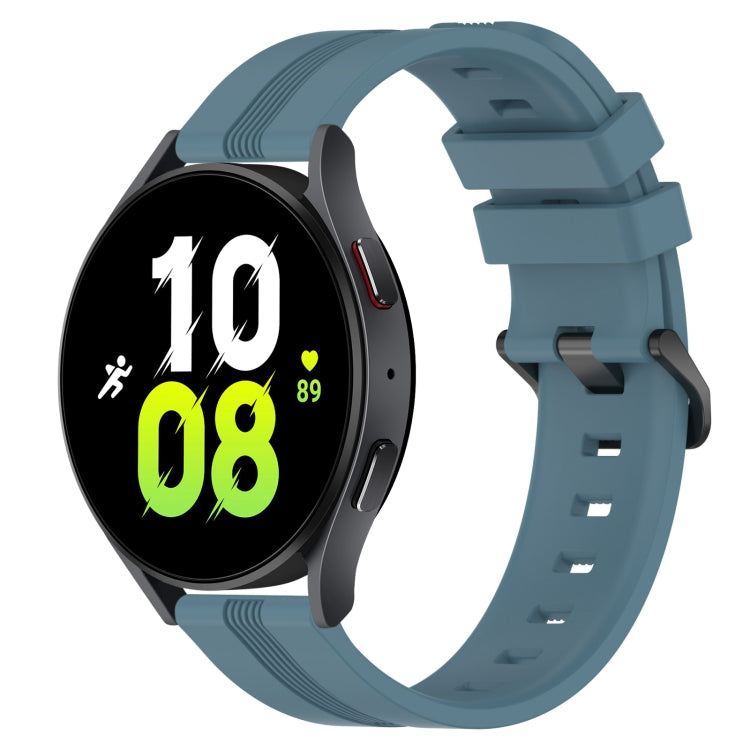 Cinturino in silicone a strisce concave da 20 mm, For Samsung Galaxy Watch 6 Classic 47mm, For Samsung Galaxy Watch5 44mm