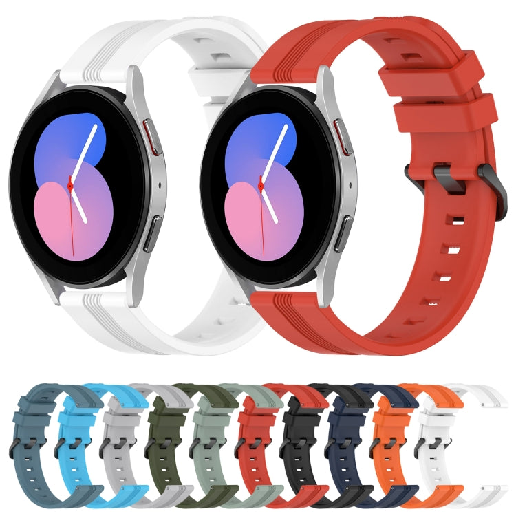 Cinturino in silicone a strisce concave da 20 mm, For Samsung Galaxy Watch5 40mm, For Samsung Galaxy Watch5 Pro 45mm