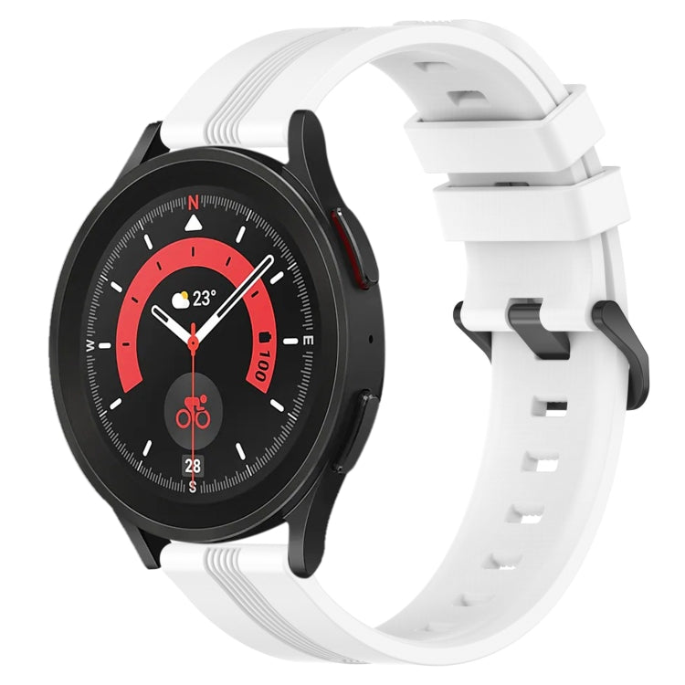 Cinturino in silicone a strisce concave da 20 mm, For Samsung Galaxy Watch5 40mm, For Samsung Galaxy Watch5 Pro 45mm