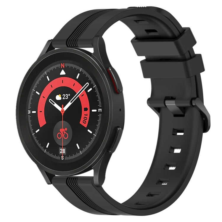 Cinturino in silicone a strisce concave da 20 mm, For Samsung Galaxy Watch5 40mm, For Samsung Galaxy Watch5 Pro 45mm