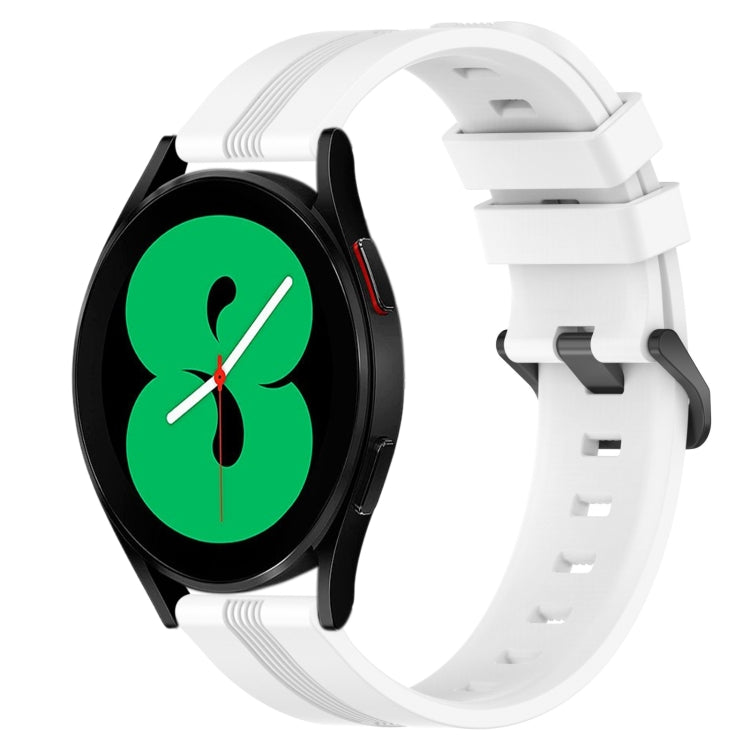 Cinturino in silicone a strisce concave da 20 mm, For Samsung Galaxy Watch4 44mm, For Samsung Galaxy Watch4 40mm