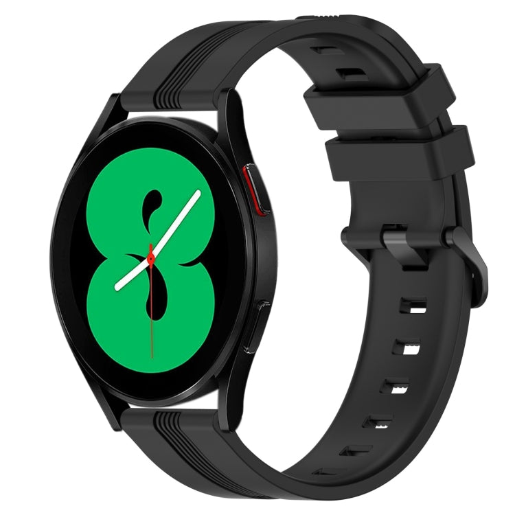 Cinturino in silicone a strisce concave da 20 mm, For Samsung Galaxy Watch4 44mm, For Samsung Galaxy Watch4 40mm