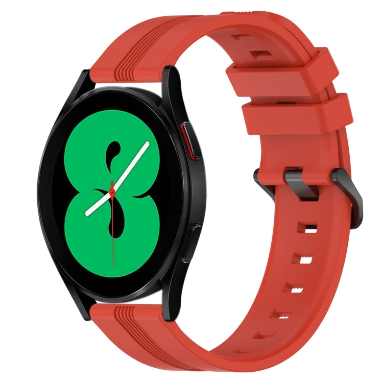 Cinturino in silicone a strisce concave da 20 mm, For Samsung Galaxy Watch4 44mm, For Samsung Galaxy Watch4 40mm