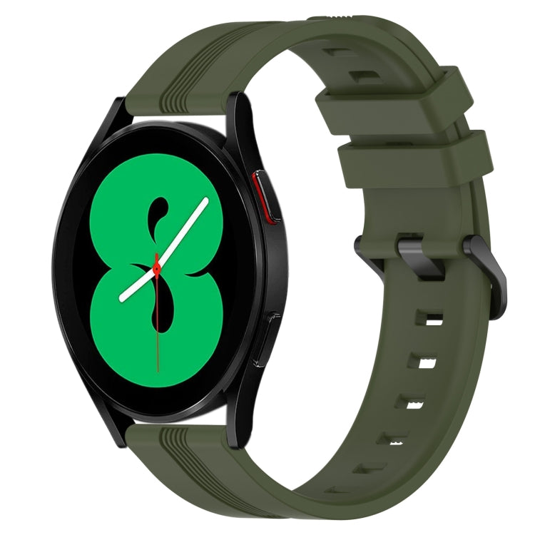 Cinturino in silicone a strisce concave da 20 mm, For Samsung Galaxy Watch4 44mm, For Samsung Galaxy Watch4 40mm