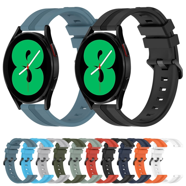 Cinturino in silicone a strisce concave da 20 mm, For Samsung Galaxy Watch4 44mm, For Samsung Galaxy Watch4 40mm