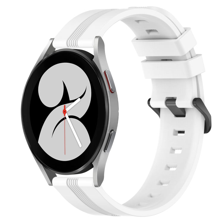 Cinturino in silicone a strisce concave da 20 mm, For Samsung Galaxy Watch4 44mm, For Samsung Galaxy Watch4 40mm