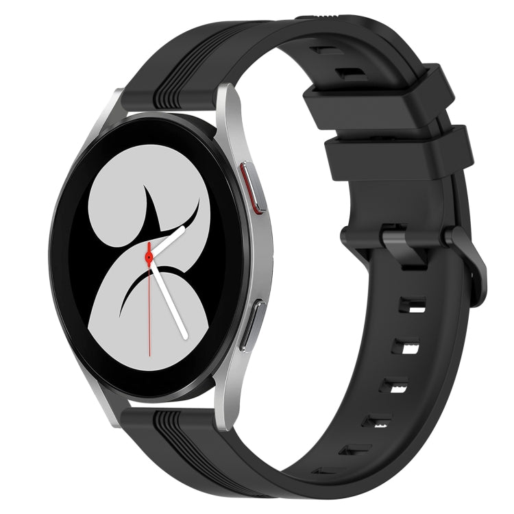 Cinturino in silicone a strisce concave da 20 mm, For Samsung Galaxy Watch4 44mm, For Samsung Galaxy Watch4 40mm