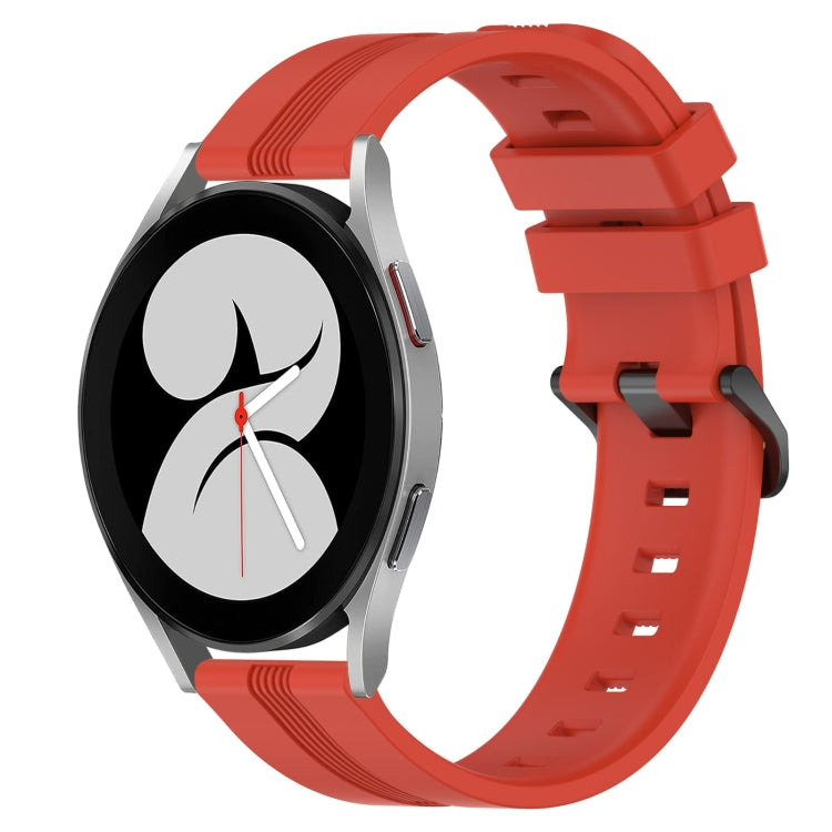 Cinturino in silicone a strisce concave da 20 mm, For Samsung Galaxy Watch4 44mm, For Samsung Galaxy Watch4 40mm