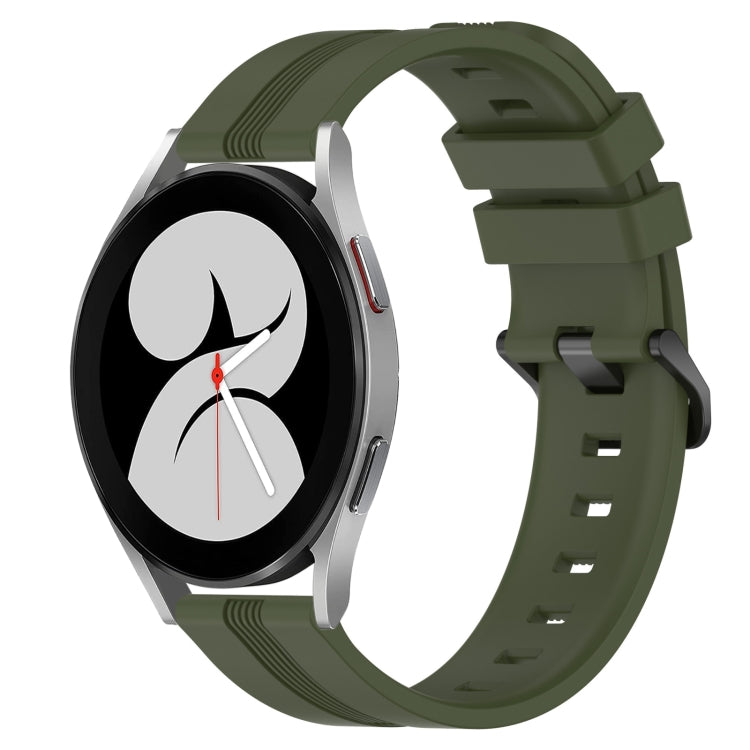 Cinturino in silicone a strisce concave da 20 mm, For Samsung Galaxy Watch4 44mm, For Samsung Galaxy Watch4 40mm