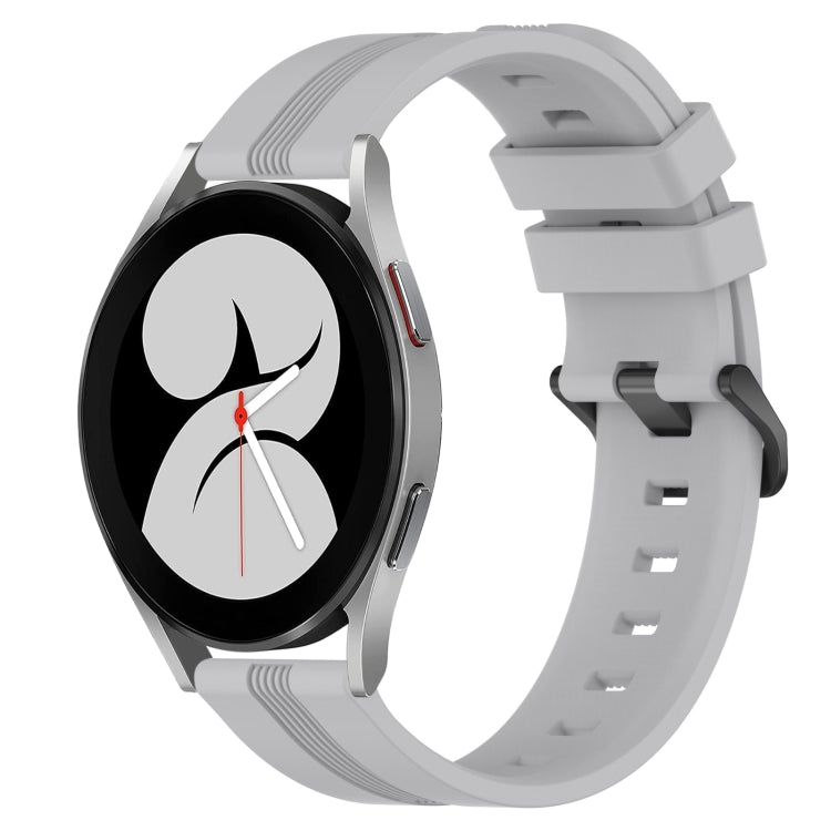 Cinturino in silicone a strisce concave da 20 mm, For Samsung Galaxy Watch4 44mm, For Samsung Galaxy Watch4 40mm