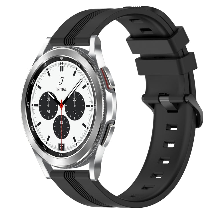 Cinturino in silicone a strisce concave da 20 mm, For Samsung  Galaxy Watch 4 Classic 42mm, For Samsung  Galaxy Watch 4 Classic 46mm