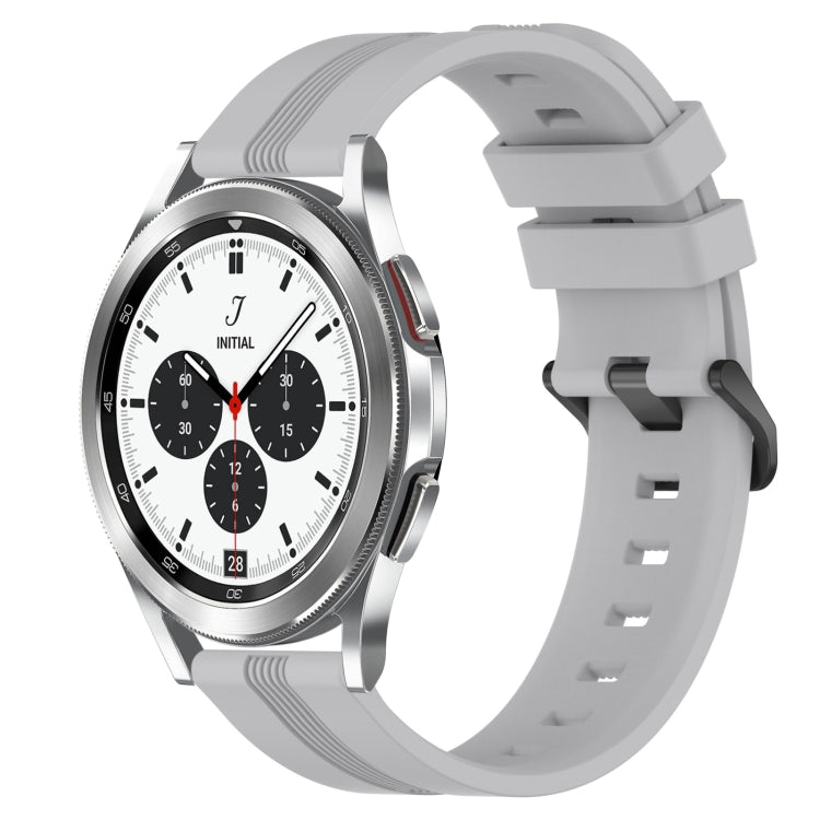 Cinturino in silicone a strisce concave da 20 mm, For Samsung  Galaxy Watch 4 Classic 42mm, For Samsung  Galaxy Watch 4 Classic 46mm