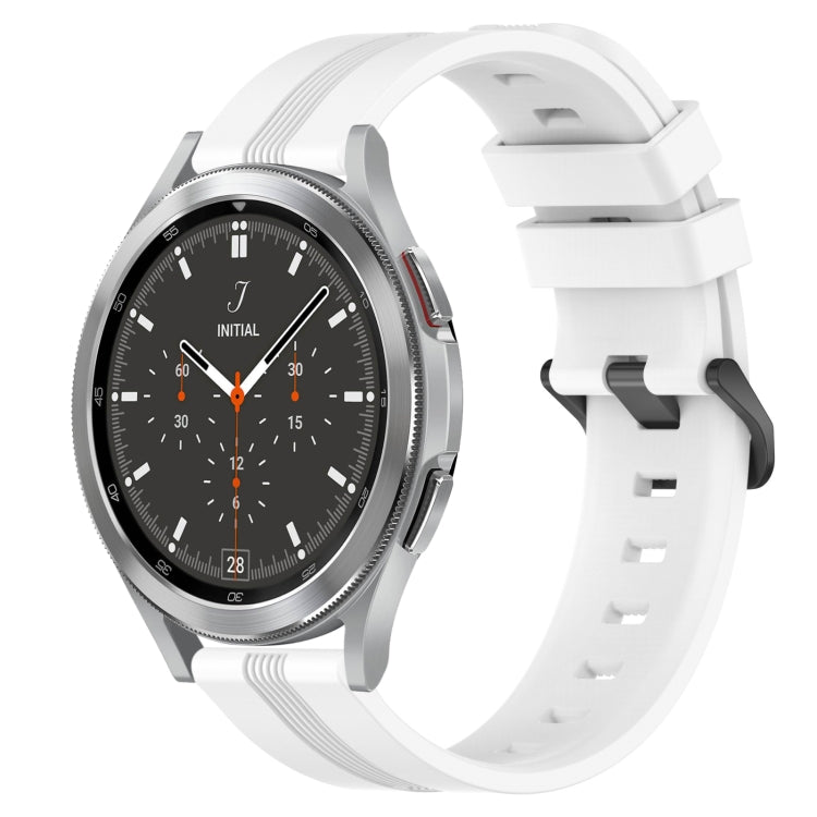 Cinturino in silicone a strisce concave da 20 mm, For Samsung  Galaxy Watch 4 Classic 42mm, For Samsung  Galaxy Watch 4 Classic 46mm