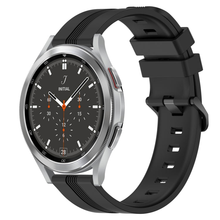 Cinturino in silicone a strisce concave da 20 mm, For Samsung  Galaxy Watch 4 Classic 42mm, For Samsung  Galaxy Watch 4 Classic 46mm