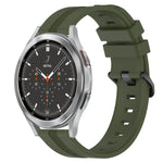 Cinturino in silicone a strisce concave da 20 mm, For Samsung  Galaxy Watch 4 Classic 42mm, For Samsung  Galaxy Watch 4 Classic 46mm