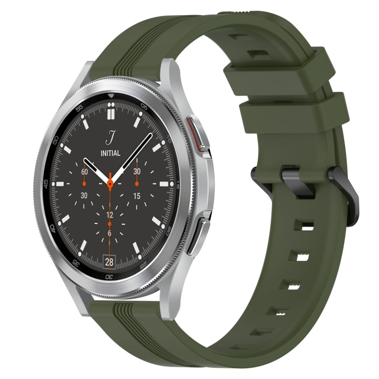 Cinturino in silicone a strisce concave da 20 mm, For Samsung  Galaxy Watch 4 Classic 42mm, For Samsung  Galaxy Watch 4 Classic 46mm