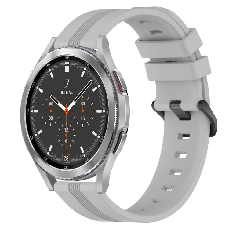 Cinturino in silicone a strisce concave da 20 mm, For Samsung  Galaxy Watch 4 Classic 42mm, For Samsung  Galaxy Watch 4 Classic 46mm