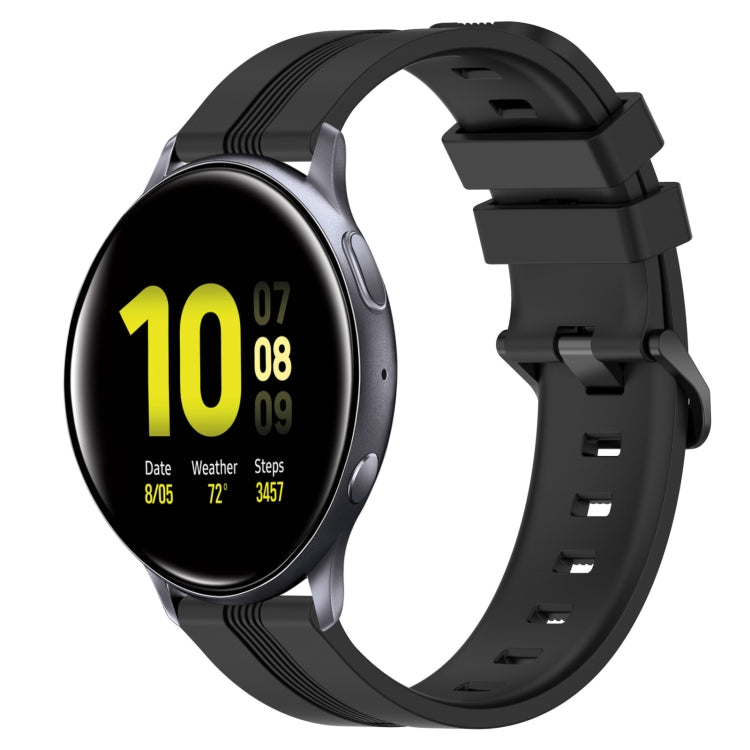 Cinturino in silicone a strisce concave da 20 mm, For Samsung Galaxy Watch Active 2 40mm, For Samsung Galaxy Watch Active 2 44mm