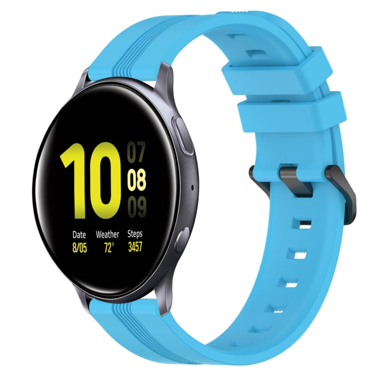 Cinturino in silicone a strisce concave da 20 mm, For Samsung Galaxy Watch Active 2 40mm, For Samsung Galaxy Watch Active 2 44mm