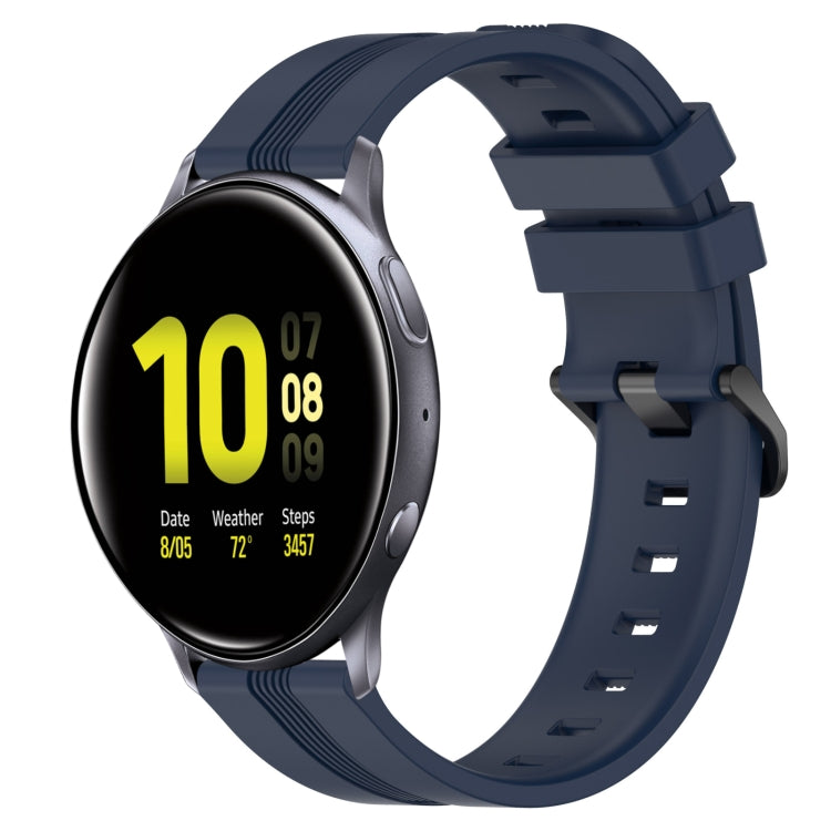 Cinturino in silicone a strisce concave da 20 mm, For Samsung Galaxy Watch Active 2 40mm, For Samsung Galaxy Watch Active 2 44mm