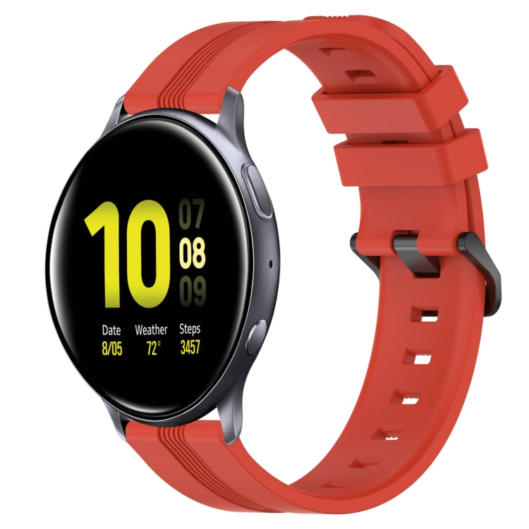 Cinturino in silicone a strisce concave da 20 mm, For Samsung Galaxy Watch Active 2 40mm, For Samsung Galaxy Watch Active 2 44mm