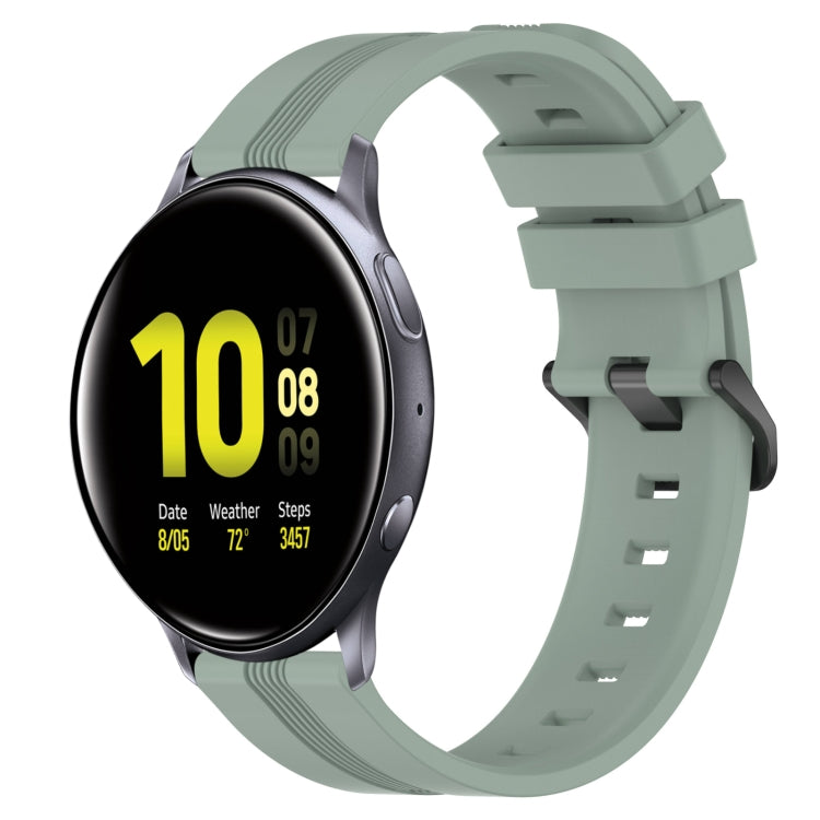 Cinturino in silicone a strisce concave da 20 mm, For Samsung Galaxy Watch Active 2 40mm, For Samsung Galaxy Watch Active 2 44mm