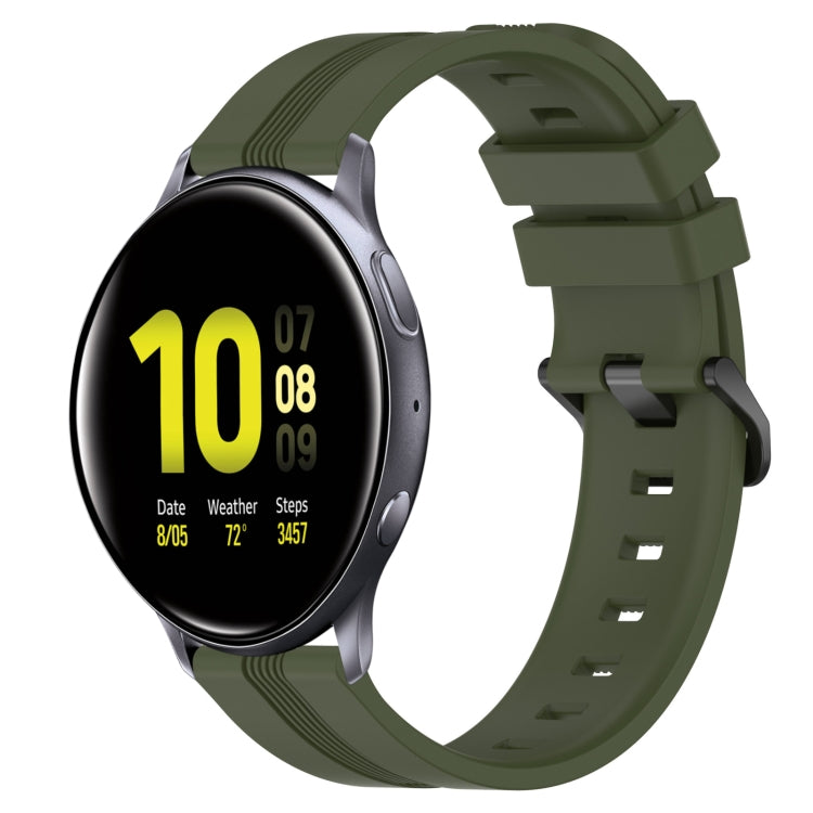 Cinturino in silicone a strisce concave da 20 mm, For Samsung Galaxy Watch Active 2 40mm, For Samsung Galaxy Watch Active 2 44mm